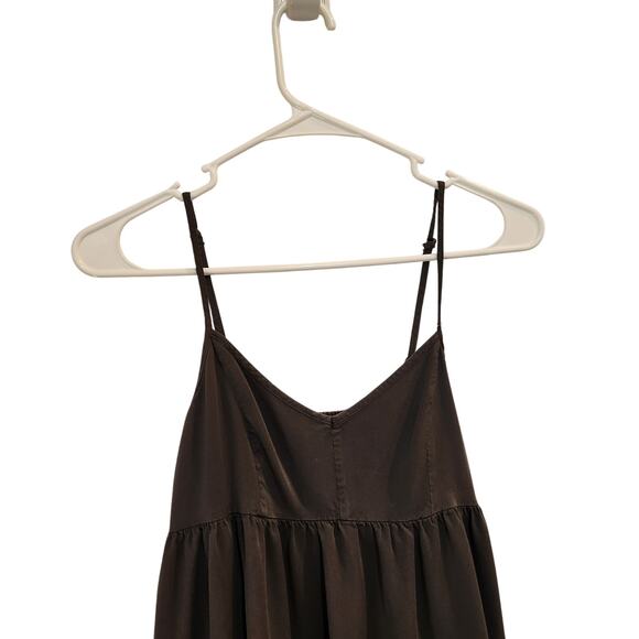 American Eagle Outfitters Ruffle Babydoll Flounce Slip Mini Dress Black Small - Picture 3 of 9